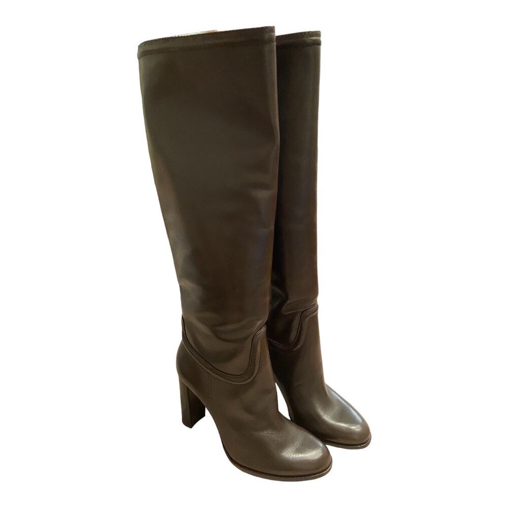 Alexandre Birman Lauren Ttk 90 Leather Heeled Boots Knee High Dark Going Out 40